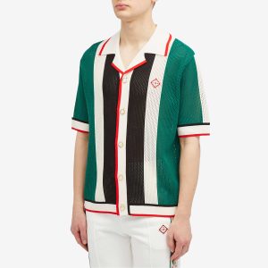 Casablanca Striped Mesh Short Sleeve Shirt