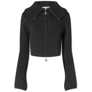 House Of Sunny Peggy Double Collar Cropped Cardigan
