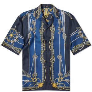 Versace Nautical Print Silk Vacation Shirt
