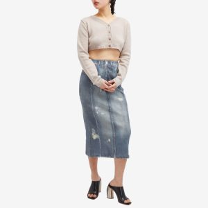 Acne Studios Printed Denim Midi Skirt