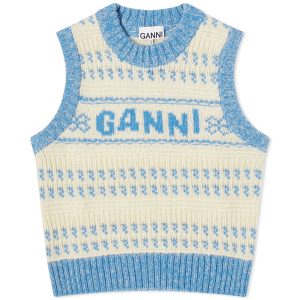 Ganni Graphic Lambswool O-Neck Vest