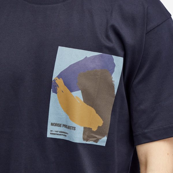 Norse Projects Simon Organic Brush Stroke Print T-Shirt