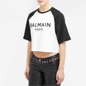 Balmain Printed Raglan Cropped T-Shirt