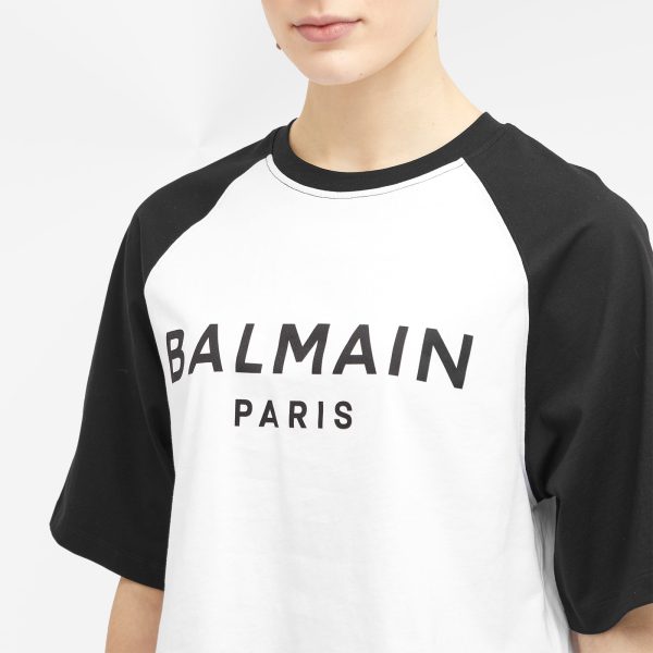 Balmain Printed Raglan Cropped T-Shirt