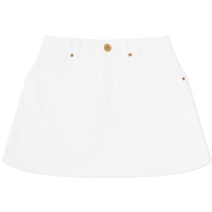 Balmain Western Denim Short Skirt
