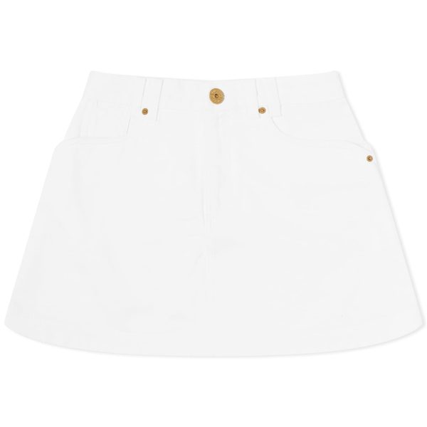 Balmain Western Denim Short Skirt