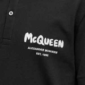 Alexander McQueen Embroidered Graffiti Logo Polo