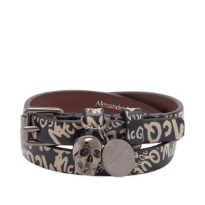 Alexander McQueen Double Wrap Graffiti Bracelet