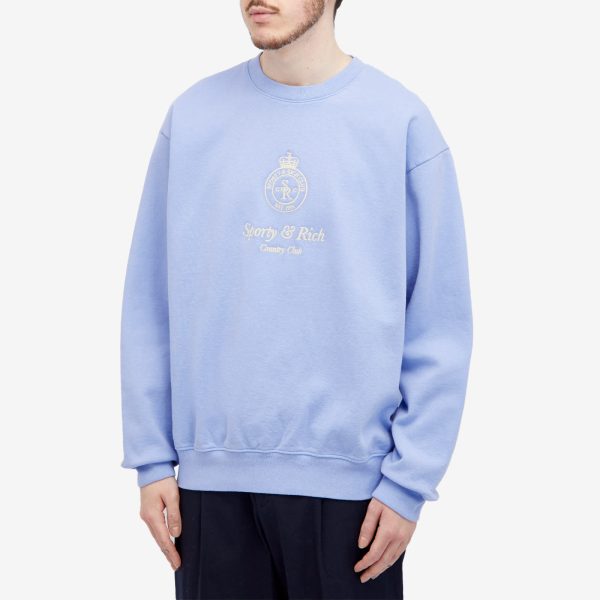 Sporty & Rich Crown Embroidered Crew Sweat