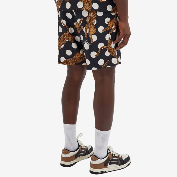 AMIRI Leopard Polks Silk Shorts