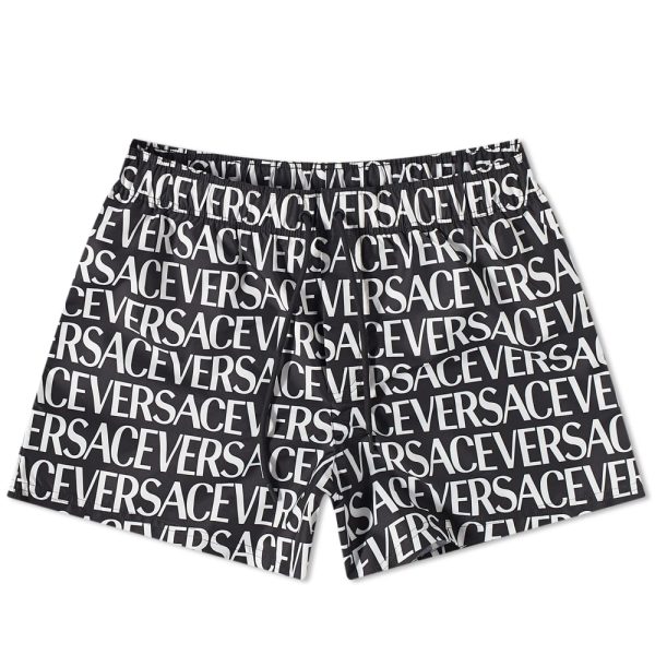 Versace All Over Logo Swim Shorts