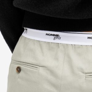 HOMMEGIRLS Pleated Elastic Waitband Pant