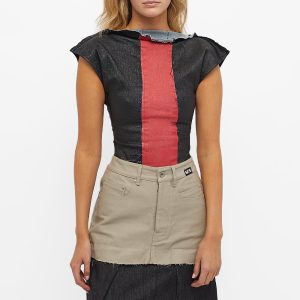 Rick Owens Nona cap sleeve top with contrast panel