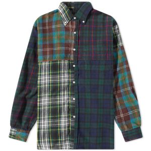 END. x Beams Plus 'Ivy League' Button Down Flannel Check Panel Shirt