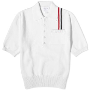 Thom Browne Intarsia RWB Stripe Polo Shirt