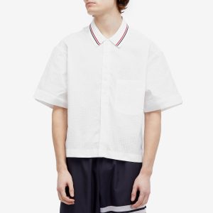 Thom Browne Knit Collar Short Sleeve Seersucker Shirt