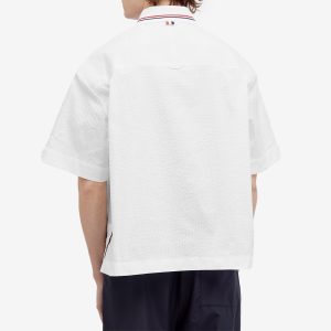 Thom Browne Knit Collar Short Sleeve Seersucker Shirt