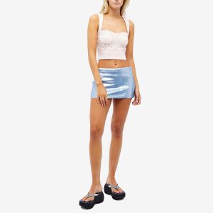 Danielle Guizio Low Rise Matte Sequin Skirt