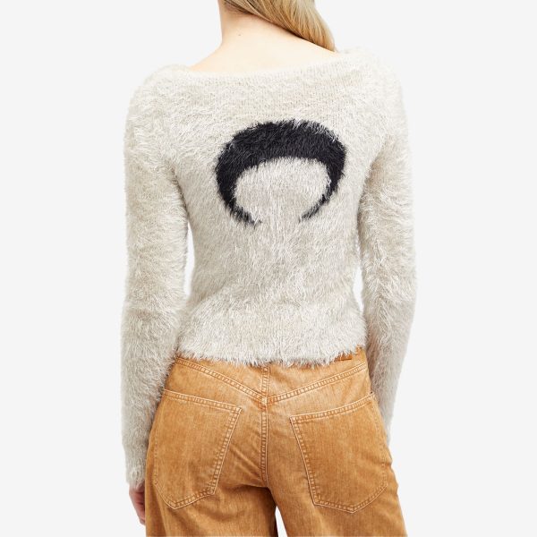 Marine Serre Puffy Knit Cropped Pullover