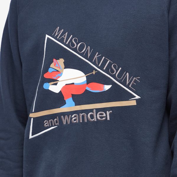 and wander x Maison Kitsune Crew Sweat