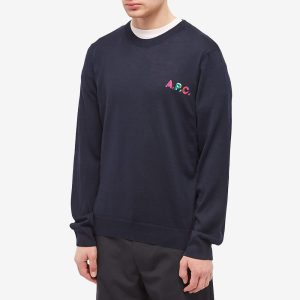 A.P.C. Brian Embroidered Logo Crew Knit