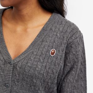 A Bathing Ape Cable Cropped Knit Cardigan
