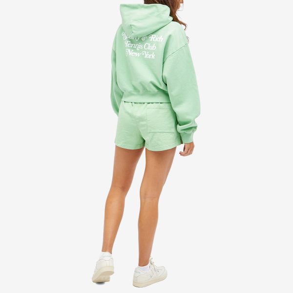 Sporty & Rich NY Tennis Cropped Hoodie