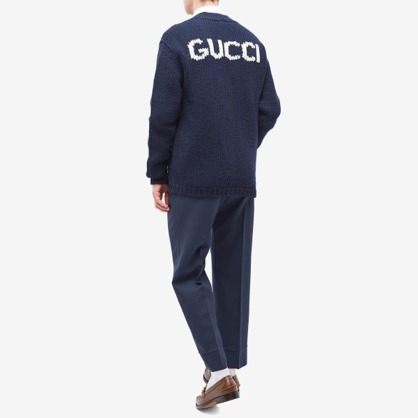 Gucci Intarsia Logo Cardigan
