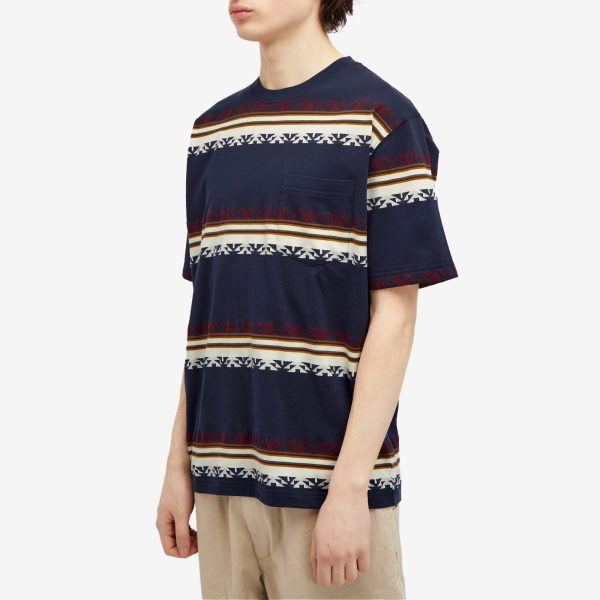 Beams Plus Jacquard Stripe Pocket T-Shirt