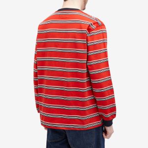 Beams Plus Long Sleeve Multi Stripe Pocket T-Shirt