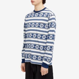 Beams Plus Long Sleeve Jacquard Stripe Pocket T-Shirt