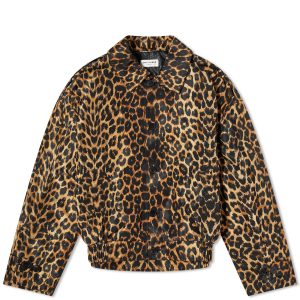 Saint Laurent Leopard Print Harrington Jacket