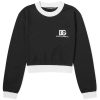 Dolce & Gabbana Contrast Collar & Hem Logo Sweatshirt