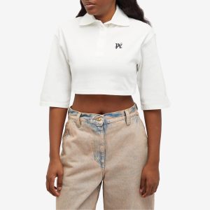 Palm Angels Monogram Cropped Polo Top
