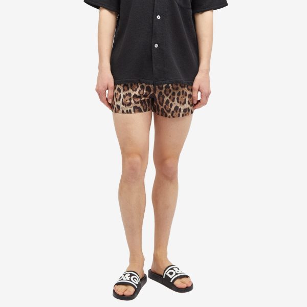 Dolce & Gabbana Leopard Print Swim Shorts