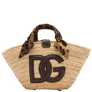 Dolce & Gabbana Leopard Logo Basket Bag