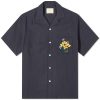 Portuguese Flannel Pique Embroidered Flowers Vacation Shirt