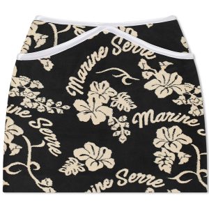 Marine Serre Jersey Jacquard Floral Skirt