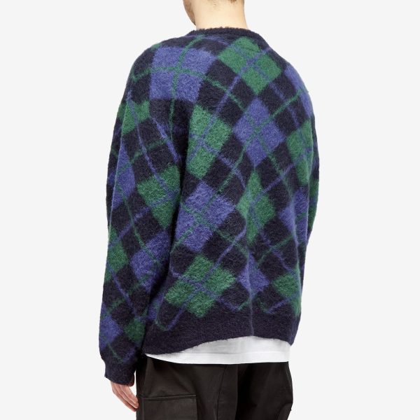 Neighborhood Argyle Patterned Mohair Sweater