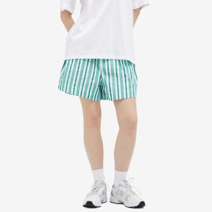 Ganni Stripe Cotton Elasticated Shorts