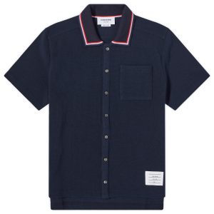 Thom Browne Short Sleeve Button Down Textured Shirt