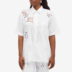 Isabel Marant Bilya Embroidered Short Sleeve Shirt