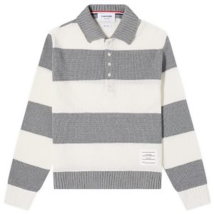 Thom Browne Rugby Stripe Knitted Polo Shirt