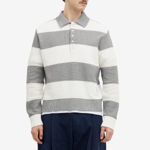 Thom Browne Rugby Stripe Knitted Polo Shirt