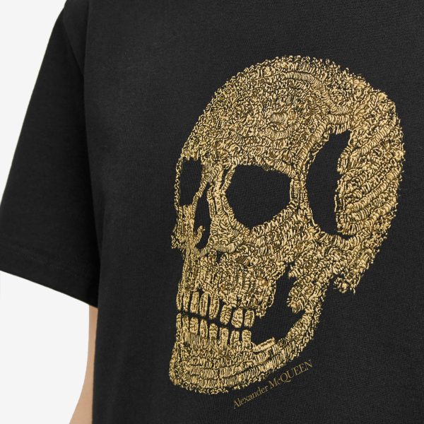 Alexander McQueen Gold Skull Print T-Shirt