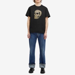 Alexander McQueen Gold Skull Print T-Shirt