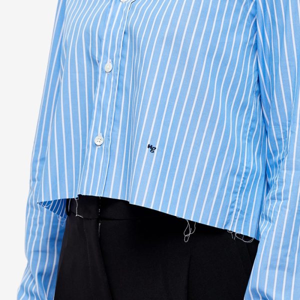 Hommegirls Striped Cropped Button Up Shirt