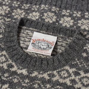 Jamieson's of Shetland Snowflake Fair Isle Crew Knit