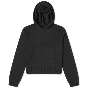 Palm Angels Curved Logo Knit Hoodie
