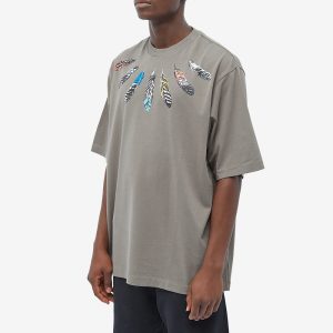 Marcelo Burlon Collar Feathers Oversized T-Shirt